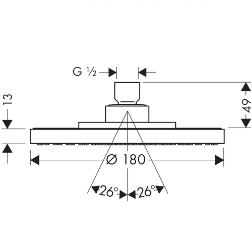 Верхній душ Hansgrohe Axor Starck 180 1jet (28484000)
