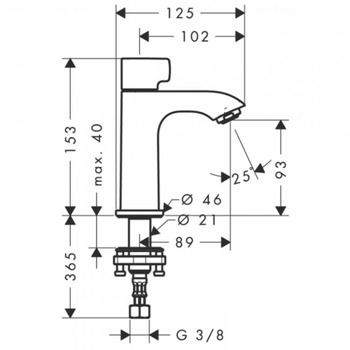 Змішувач для раковини Hansgrohe Metris 100 (31166000)