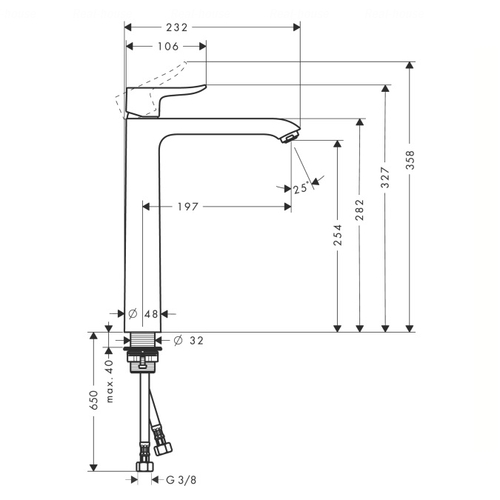 Змішувач для раковини Hansgrohe Metris 260 (31184000)