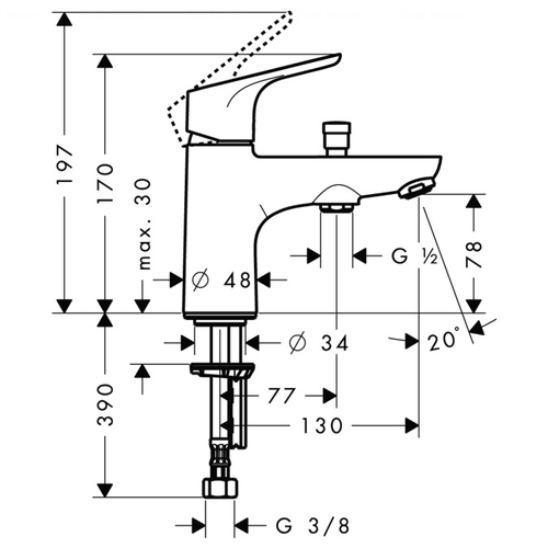 Змішувач для ванни та душу Hansgrohe Focus E2 (31930000)