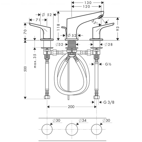 Змішувач для раковини Hansgrohe Focus (31937000)