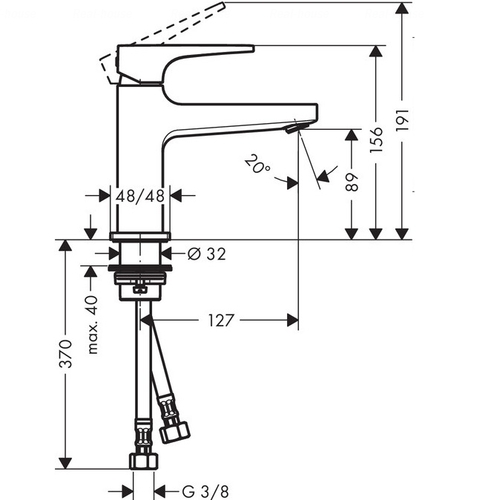 Змішувач для раковини Hansgrohe Metropol 100 (32500000)