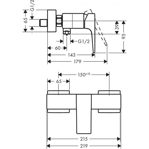 Змішувач для душу Hansgrohe Metropol (74560000)