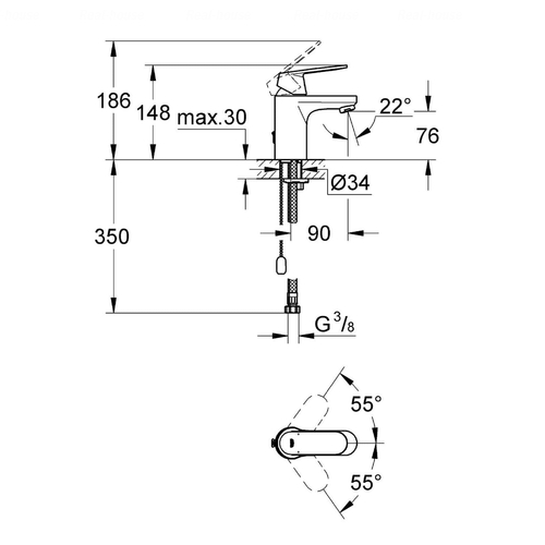 Змішувач для раковини Grohe Eurosmart Cosmopolitan 3282700E