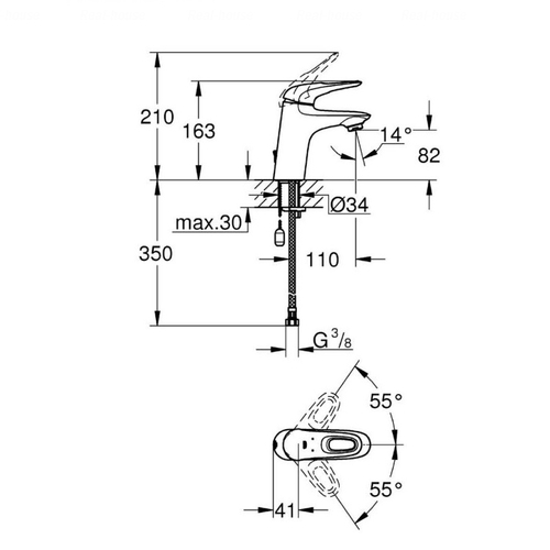Змішувач для раковини Grohe Eurostyle 33557003