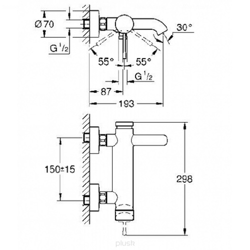 Змішувач для ванни та душу Grohe Essence New 33624001