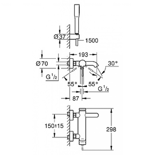 Змішувач для ванни та душу Grohe Essence 33628001