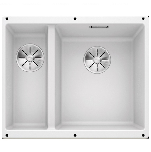 Кухонная мойка подстольная Blanco Subline 340/160-U, чаша справа белый белый