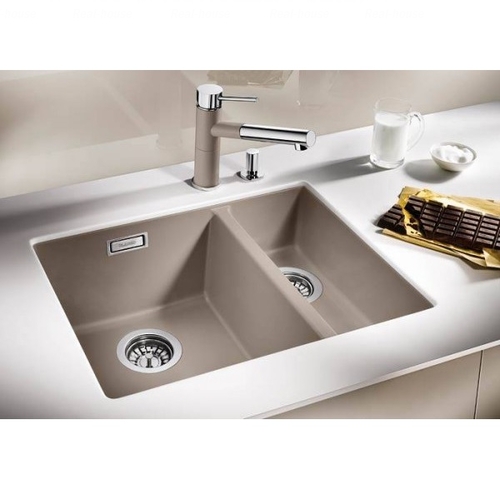 Кухонная мойка подстольная Blanco Subline 340/160-U, чаша слева белый белый