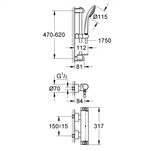 Термостат для душу Grohe Grohtherm 2000 (34195001)