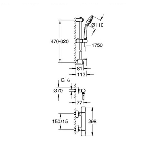 Термостат для душу Grohe Grohtherm 1000 Cosmopolitan M 34286002