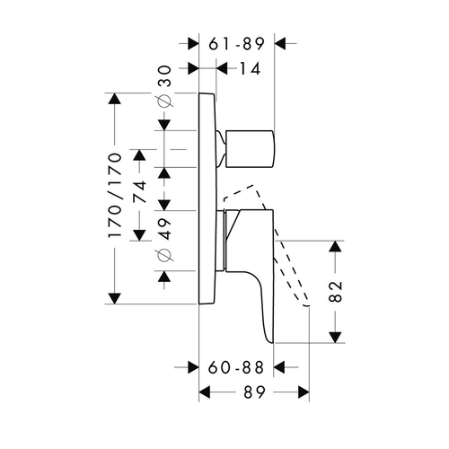 Змішувач для ванни та душу Hansgrohe Axor Citterio M (34425000)
