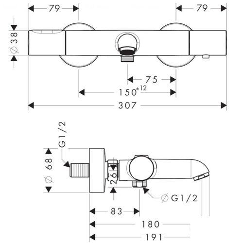 Термостат для ванни та душу Hansgrohe Axor Citterio M (34435000)