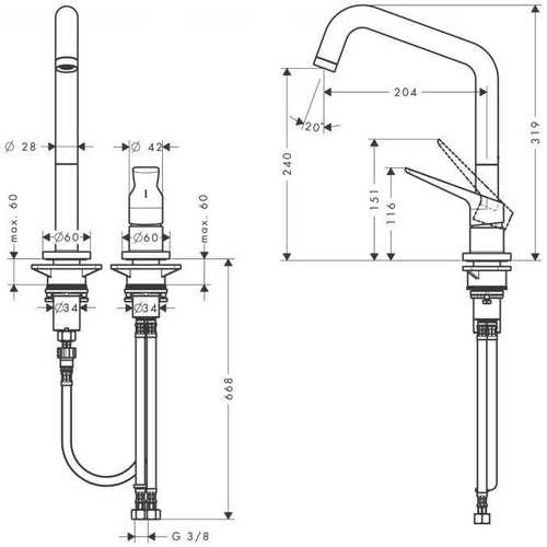 Змішувач для кухні Hansgrohe Axor Citterio M (34820) нержавіюча сталь нержавіюча сталь