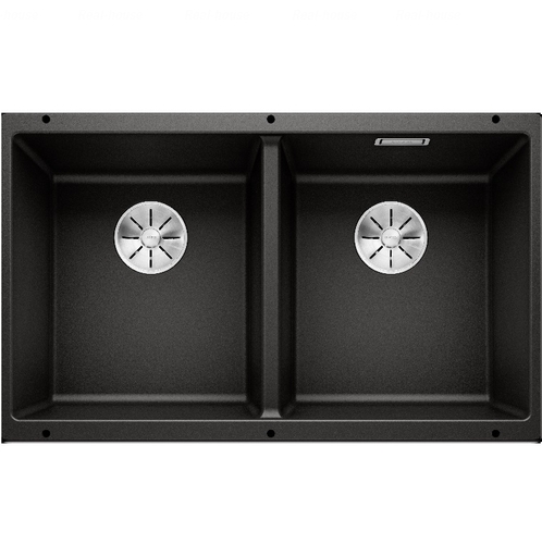 Кухонная мойка подстольная Blanco Subline 350/350-U черный черный