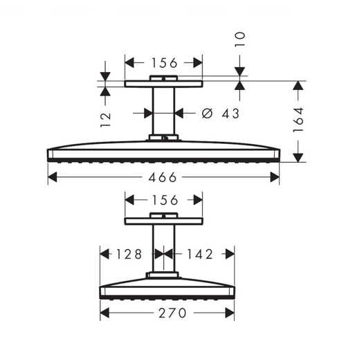 Верхній душ Hansgrohe Axor ShowerSolutions 460/300 1jet (35277000)