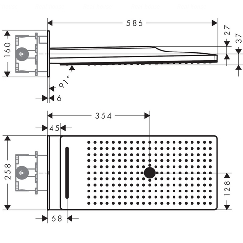 Верхній душ Hansgrohe Axor ShowerSolutions 250/580 3jet (35283000)