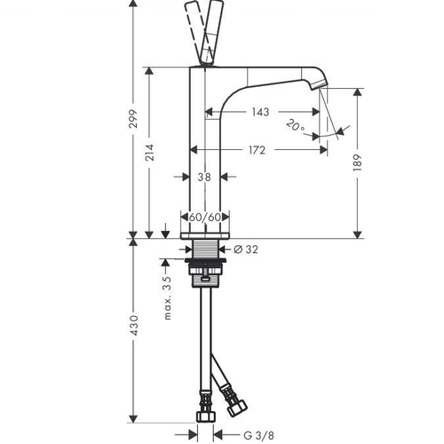 Змішувач для раковини Hansgrohe Axor Citterio E 190 (36103000)
