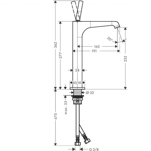 Змішувач для раковини Hansgrohe Axor Citterio E 250 (36104000)