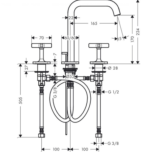 Змішувач для раковини Hansgrohe Axor Citterio E (36108000)