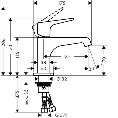 Змішувач для раковини Hansgrohe Axor Citterio E 90 (36112000)