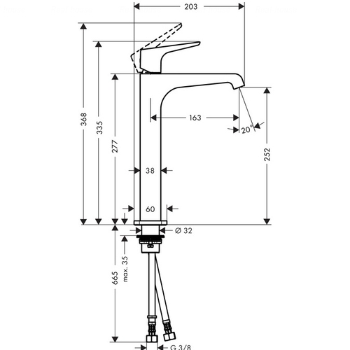 Змішувач для раковини Hansgrohe Axor Citterio E 250 (36113000)