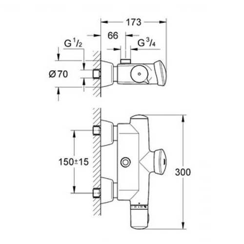 Термостат для душу Grohe Eurodisc SE 36244000