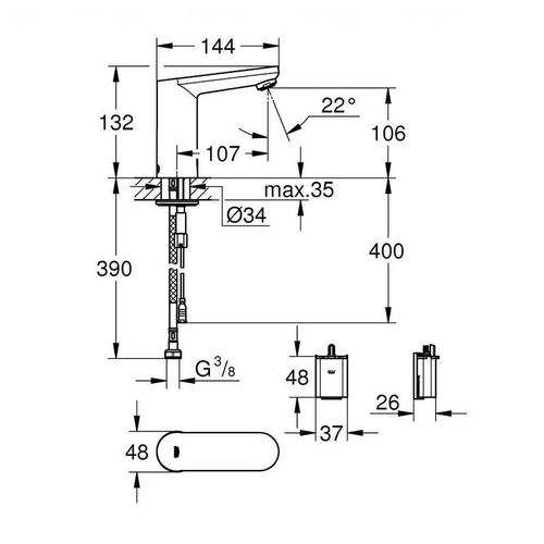 Змішувач для раковини Grohe Eurosmart Cosmopolitan E 36330001