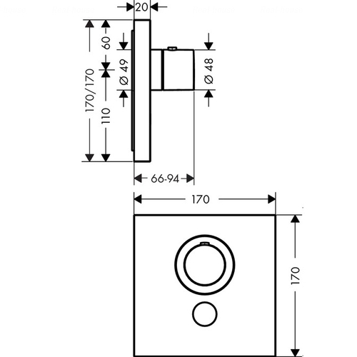 Термостат для душу Hansgrohe Axor ShowerSelect (36716000)