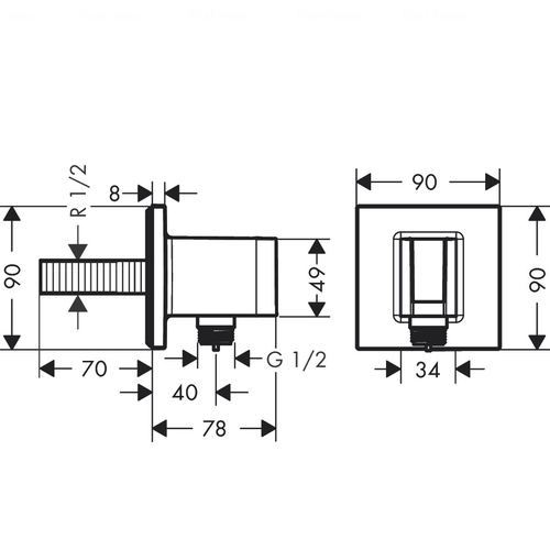 Держатель ручного душа Hansgrohe Axor Porter FixFit Square (36734000)