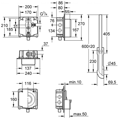 Змивний пристрій для унітазів Grohe Rondo 37153000