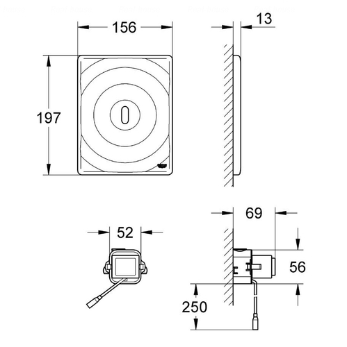 Клавіша змиву Grohe Tectron Surf 38699001