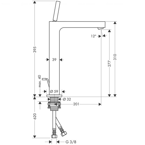 Змішувач для раковини Hansgrohe Axor Citterio 270 (39020000)