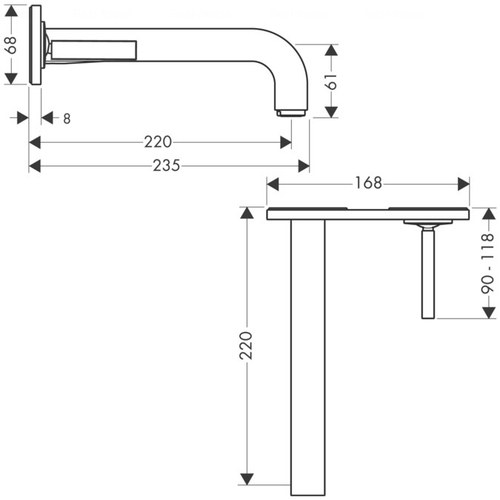 Змішувач для раковини Hansgrohe Axor Citterio (39115000)