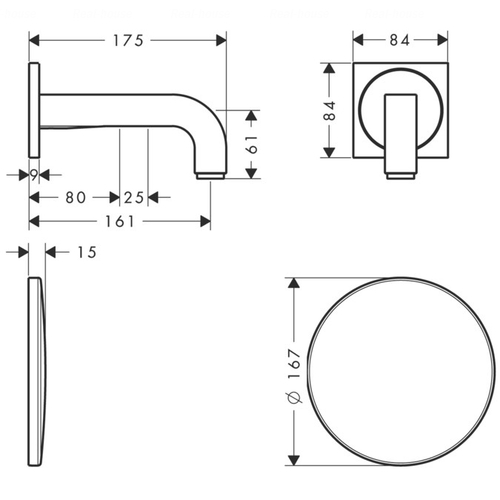 Змішувач електронний для раковини Hansgrohe Axor Citterio вилив 160 мм вилив 160 мм