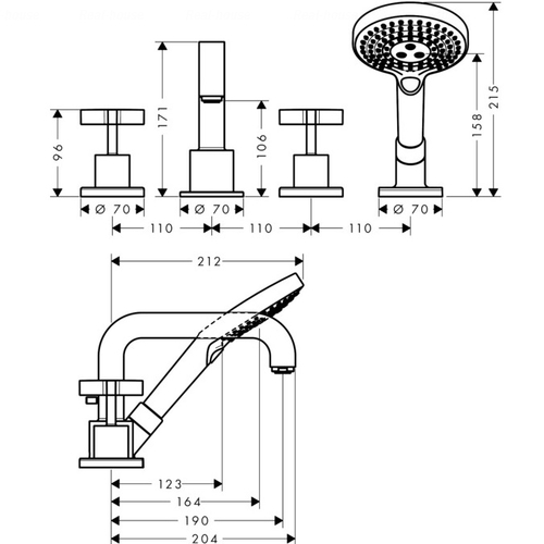 Змішувач для ванни та душу Hansgrohe Axor Citterio (39445000)