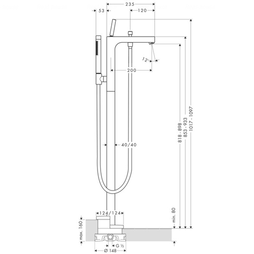 Змішувач для ванни та душу Hansgrohe Axor Citterio (39451000)