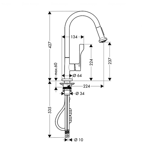 Змішувач для кухні Hansgrohe Axor Citterio (39835000)