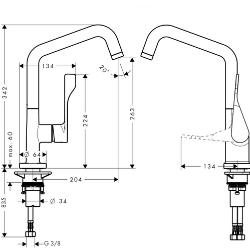 Змішувач для кухні Hansgrohe Axor Citterio (39850000)