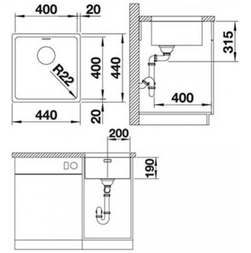 Кухонна мийка підстільна Blanco Andano 400-U (522959)