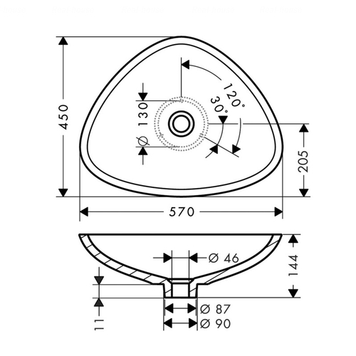 Умивальник Hansgrohe Axor Massaud 600 (42305000)