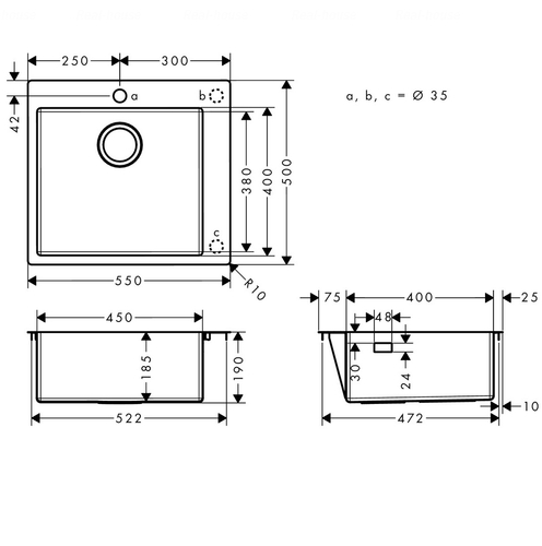 Кухонна мийка Hansgrohe S711-F450 (43301800)