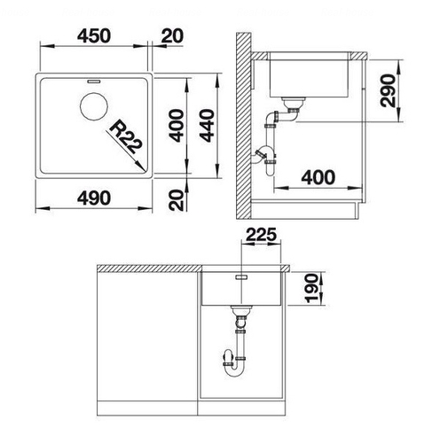Кухонная мойка Blanco Andano 450-U (522963)