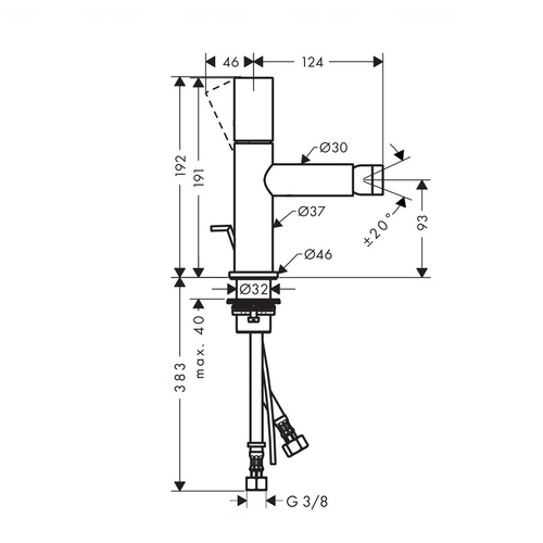 Змішувач для біде Hansgrohe Axor Uno (45200820)