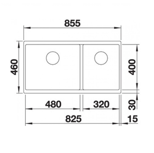 Кухонна мийка підстільна Blanco Subline 480/320-U антрацит антрацит