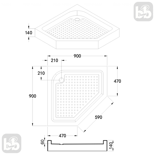 Душевой поддон Volle 10-22-170tray  (4400.143007)