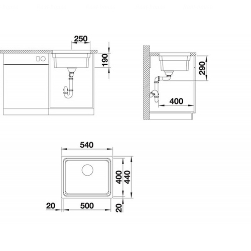 Кухонная мойка подстольная Blanco Etagon 500-U (521841)