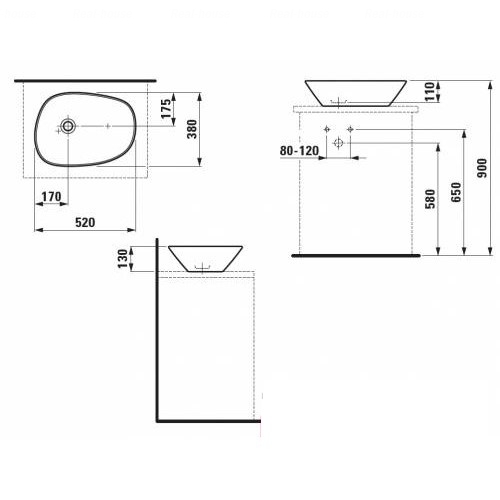 Умивальник Laufen Palace 52 (H8168024001121)