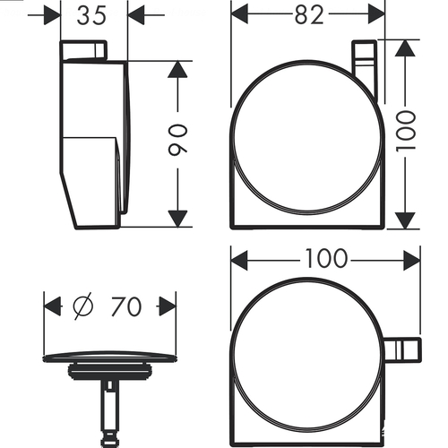Зовнішня частина зливу-переливу Hansgrohe Exafill S (58117000)