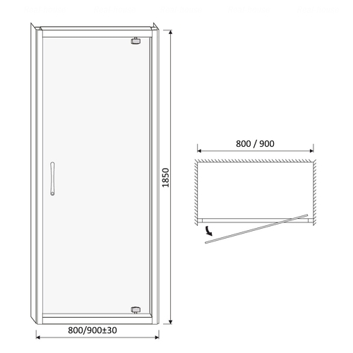 Душевая дверь в нишу Eger 90х195 см (599-150-90(h))